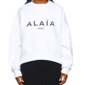ALAIA PARIS White Cotton Crewneck Sweatshirt